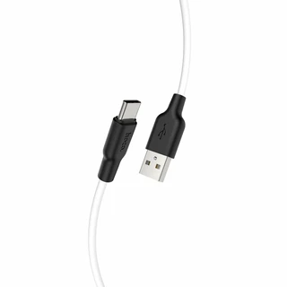 Кабель hoco X21 Plus USB-A 2.0 - USB-C 1 м, 3 А, белый/черный 