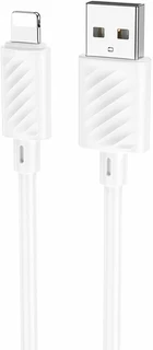 Кабель hoco X88 Gratified USB-A 2.0 - Lightning, 1 м, 2.4 А, белый 