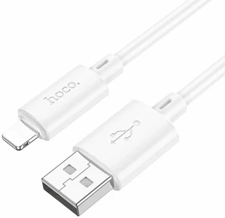 Кабель hoco X88 Gratified USB-A 2.0 - Lightning, 1 м, 2.4 А, белый 