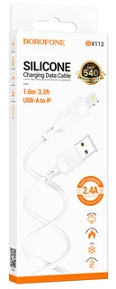 Кабель Borofone BX113 Lenny USB-A 2.0 - Lightning, 1 м, 2.4 А, белый 