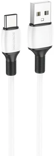 Кабель Borofone BX84 Rice USB-A 2.0 - USB-C, 1 м, 3 А, белый 