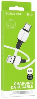 Кабель Borofone BX84 Rice USB-A 2.0 - USB-C, 1 м, 3 А, белый 