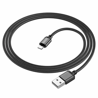 Кабель Borofone BX87 Sharp USB 2.0 - Lightning 1 м, 2.4 A, черный 
