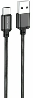 Кабель Borofone BX87 Sharp USB-A 2.0 - USB-C 1 м, 3 А, черный 