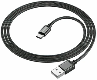 Кабель Borofone BX87 Sharp USB-A 2.0 - USB-C 1 м, 3 А, черный 