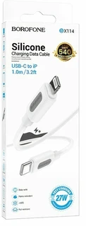 Кабель Borofone BX114 Structure USB-C - Lightning, 1 м, 3 A, белый 