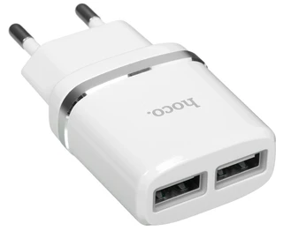 Сетевое зарядное устройство Hoco C12 Smart, белый 