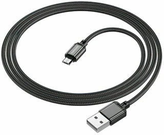 Кабель Borofone BX87 Sharp USB-A 2.0 - micro USB, 1 м, 2.4 А, черный 