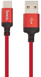 Кабель hoco X14 Times Speed USB-А 2.0 - USB-C 1 м, 2 А, черный/красный 