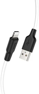 Кабель hoco X21 Plus USB-A 2.0 - Lightning, 1 м, 2.4 А, белый/черный 