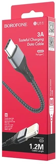 Кабель Borofone BU11 Tasteful USB-A 2.0 - USB-C 1.2 м, 3 А, серый 