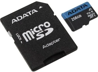 Карта памяти microSDXC A-Data AUSDX256GUICL10A1-RA1 Premier Pro 256Гб + adapter 