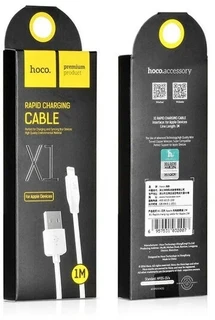 Кабель hoco X1 Rapid USB-A 2.0 - Lightning, 1 м, 2.1 А, белый 