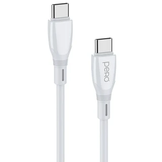 Кабель PERO DC11 PD USB-C - USB-C 2 м, 3 А, белый 