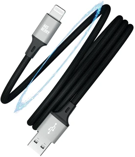 Кабель Aksberry X164 Magnetic USB-A 2.0 - Lightning, 1 м, 2.4 А, черный 