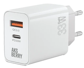 Сетевое зарядное устройство Aksberry T46, белый 