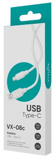 Кабель Vixion Pro USB-A 2.0 - USB-C, 1 м, 3.5 A, белый (VX-08c) 