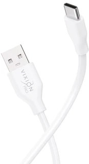 Кабель Vixion Pro USB-A 2.0 - USB-C, 2 м, 2.4 А, белый (VX-02c) 