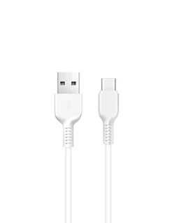 Кабель hoco X20 Flash USB-А 2.0 - USB-C, 2 м, 3 А, белый 