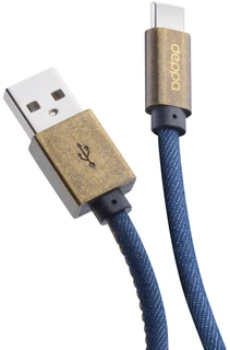 Кабель Deppa Jeans USB-A 2.0 - USB-C, 1.2 м, 2.4 А, синий (72277) 