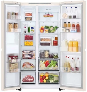 Холодильник LG GC-B257KEHW, бежевый 