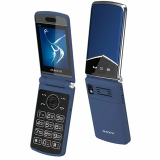 Сотовый телефон Maxvi E11, синий/серебристый 