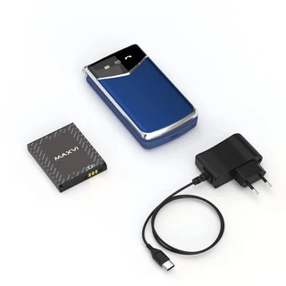 Сотовый телефон Maxvi E11, синий/серебристый 