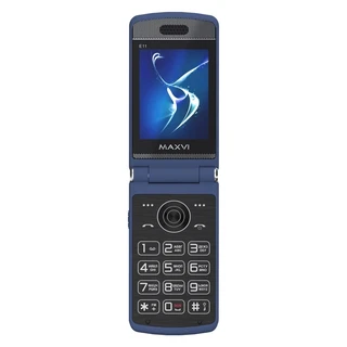 Сотовый телефон Maxvi E11, синий/серебристый 