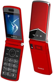 Сотовый телефон Maxvi E11ds, красный/серебристый 
