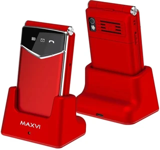 Сотовый телефон Maxvi E11ds, красный/серебристый 