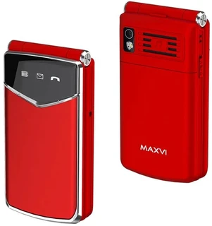 Сотовый телефон Maxvi E11ds, красный/серебристый 