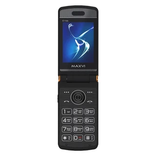 Сотовый телефон Maxvi E11ds, черный/золотистый 