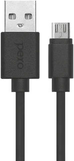 Кабель PERO DC-03 USB2.0 Am - microUSB 1.0м, 2.0A, черный 