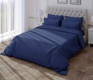 Комплект постельного белья Verossa Stripe Indigo 2-спальный, сатин, наволочки 70х70 см 