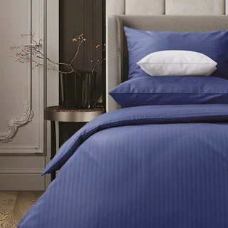 Комплект постельного белья Verossa Stripe Indigo 2-спальный, сатин, наволочки 70х70 см 