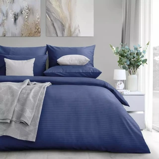 Комплект постельного белья Verossa Stripe Indigo 2-спальный, сатин, наволочки 70х70 см 