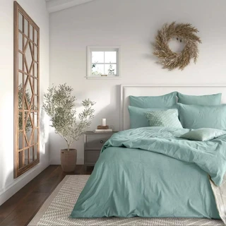 Комплект постельного белья Verossa Melange Emerald 2-спальный, меланж, наволочки 50х70 см 