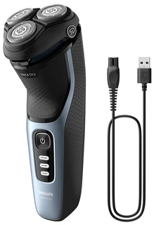 Электробритва Philips S3243/12, черный/голубой 