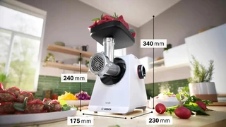 Мясорубка Bosch MFWS607W, белый/черный 