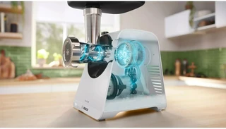 Мясорубка Bosch MFWS420W, белый/черный 