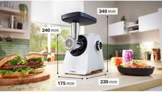 Мясорубка Bosch MFWS420W, белый/черный 