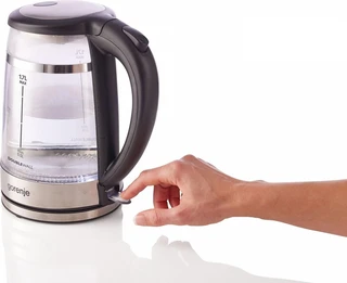 Чайник Gorenje K17GDW, черный/серебристый 