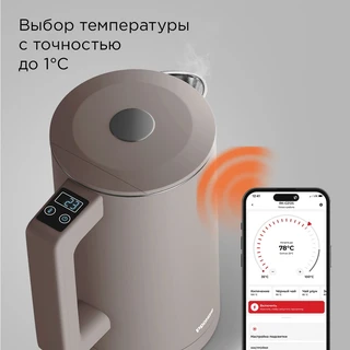 Чайник REDMOND KM231S, серо-коричневый 