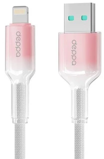 Кабель Deppa Joy USB2.0 Am - Lightning, 1м, 3A, розовый 