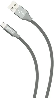 Кабель PERO DC-02 USB2.0 Am - USB Type-C 1.0м, 2.0A, серый 