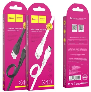 Кабель Hoco X40 Noah USB2.0 Am - USB Type-C 1 м, 3.0A, черный 