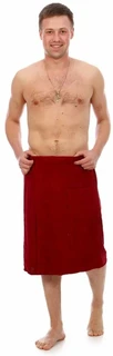 Килт махровый мужской Бордовый 65х140 см 