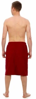 Килт махровый мужской Бордовый 65х140 см 