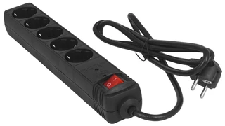 Сетевой фильтр Energenie SPG5-C-5 1.5 м, черный 