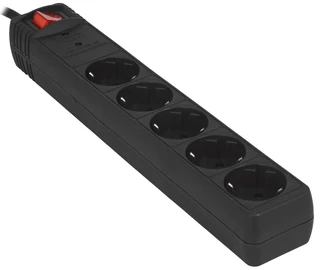 Сетевой фильтр Energenie SPG5-C-5 1.5 м, черный 